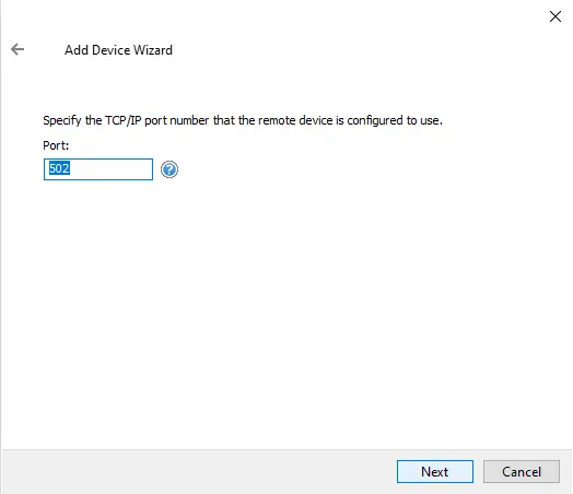 Screenshot IOtech PointScan Port Number