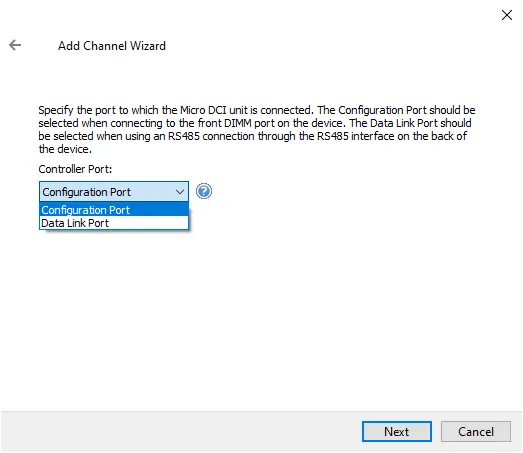 Screenshot Micro DCI Controller Port