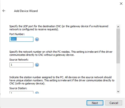 Screenshot Mitsubishi CNC Ethernet Port Network