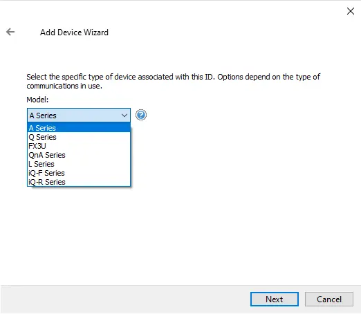 Screenshot Mitsubishi Suite Mitsubishi Ethernet Device Models