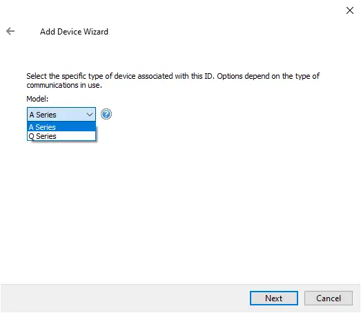 Screenshot Mitsubishi Suite Mitsubishi Serial Device Models