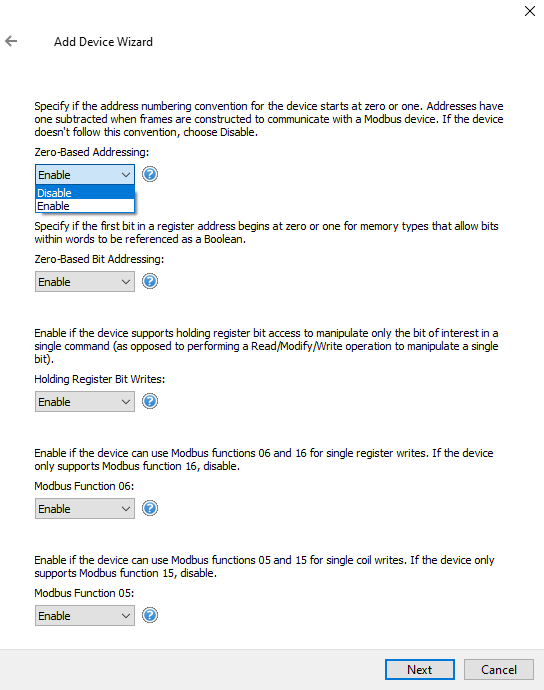 Screenshot Modbus Suite Adressing Base