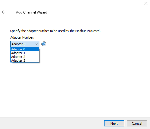 Screenshot Modbus Plus Adapter Number