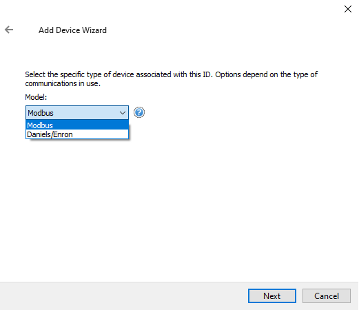 Screenshot Modbus RTU Server Serial Device Models