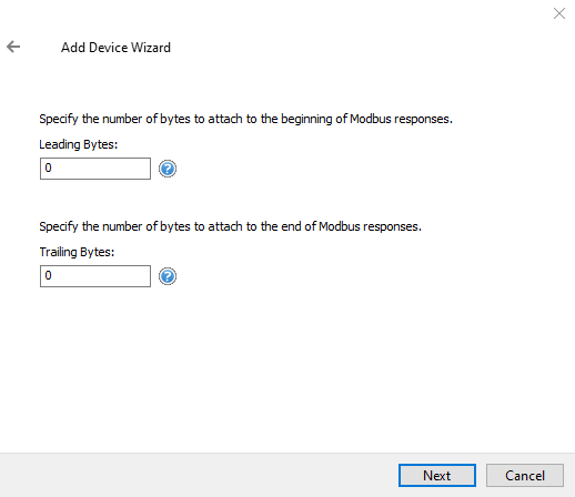 Screenshot Modbus RTU Serial Leading Trailing Bytes