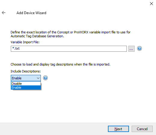 Screenshot Modbus RTU Serial Tag Import File