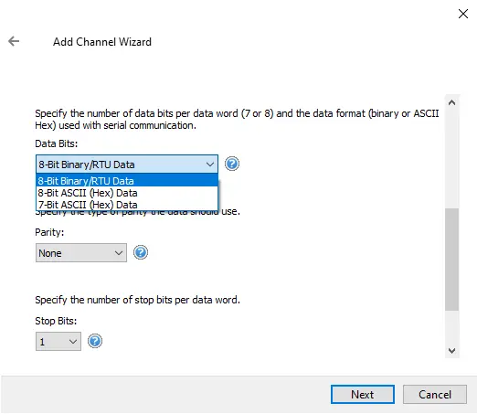 Screenshot SIXNET UDR Serial Data Bits