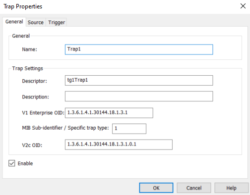 Screenshot SNMP Agent Trap Properties General