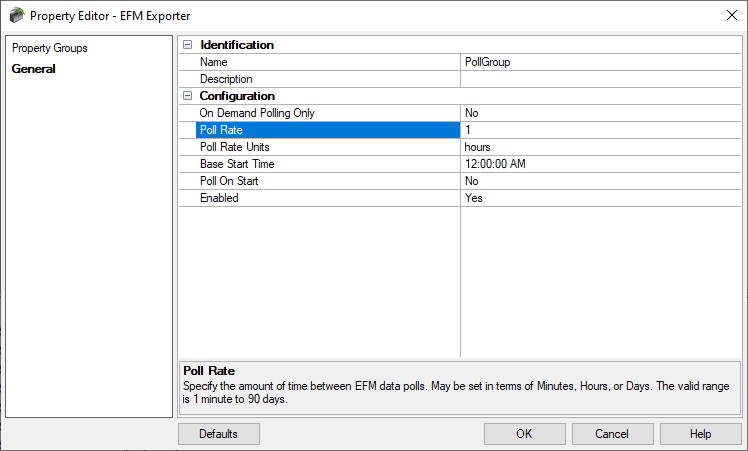 Screenshot - New TOPServer EFM Poll Group Properties