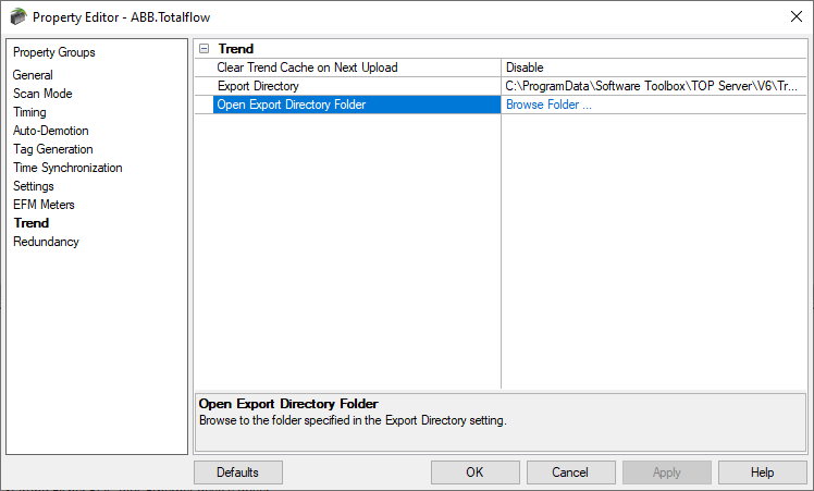 Screenshot - TOP Server ABB Totalflow Trend Upload Support