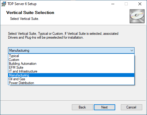 Screenshot - TOP Server Manufacturing Suite Installation