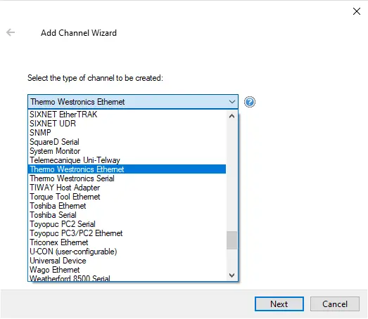 Screenshot Thermo Westronics Suite Driver List