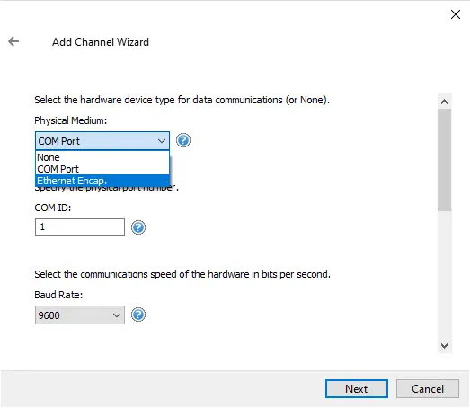 Screenshot Thermo Westronics Serial Ethernet Encapsulation