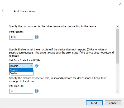 TOP Server Torque Tool Driver Port Number Configuration