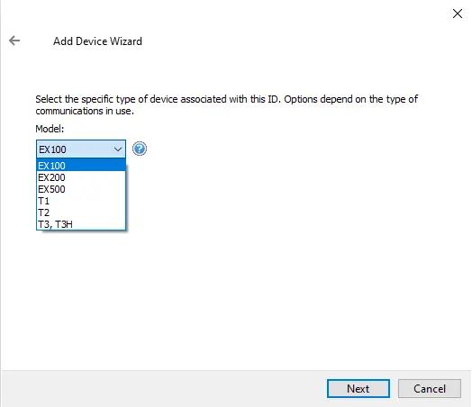 Screenshot Toshiba Serial Device Models