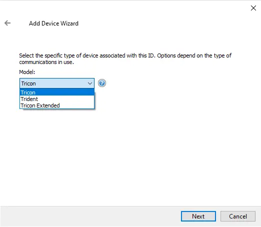 Screenshot Triconex Ethernet Device Models