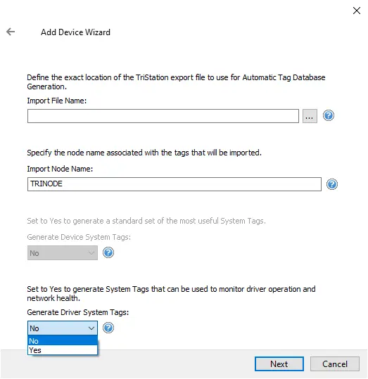 Screenshot Triconex Ethernet Tag Import
