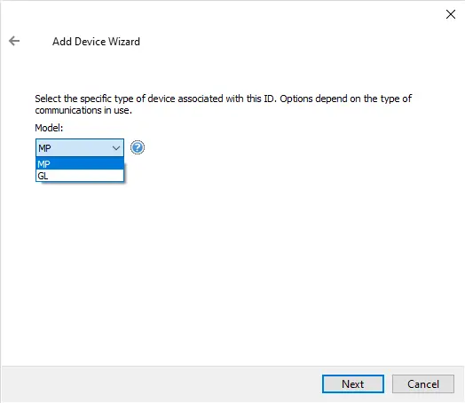 Screenshot Yaskawa MP Serial Device Models