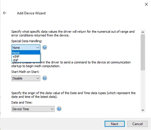 Screenshot Yokogawa DX Serial Data Handling