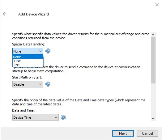 Screenshot Yokogawa HR Serial Data Handling
