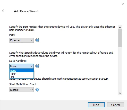 Screenshot Yokogawa MW Ethernet Data Handling