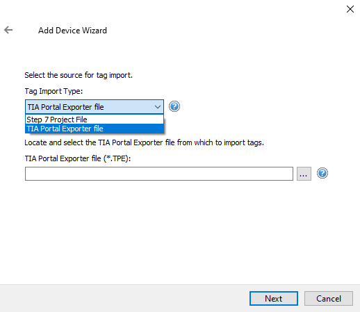 Screenshot Siemens S7 Ethernet Tag Import File