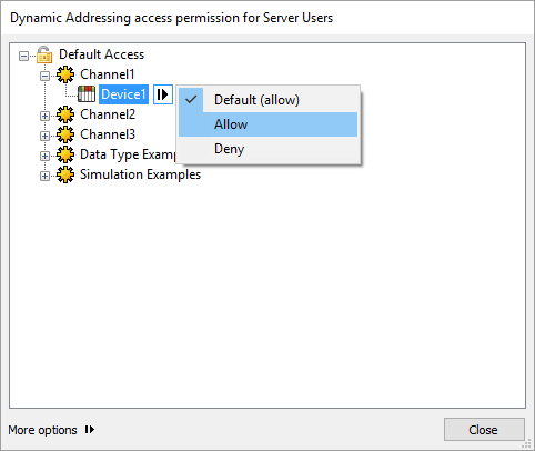 TOP Server V6 Security Policies Permissions